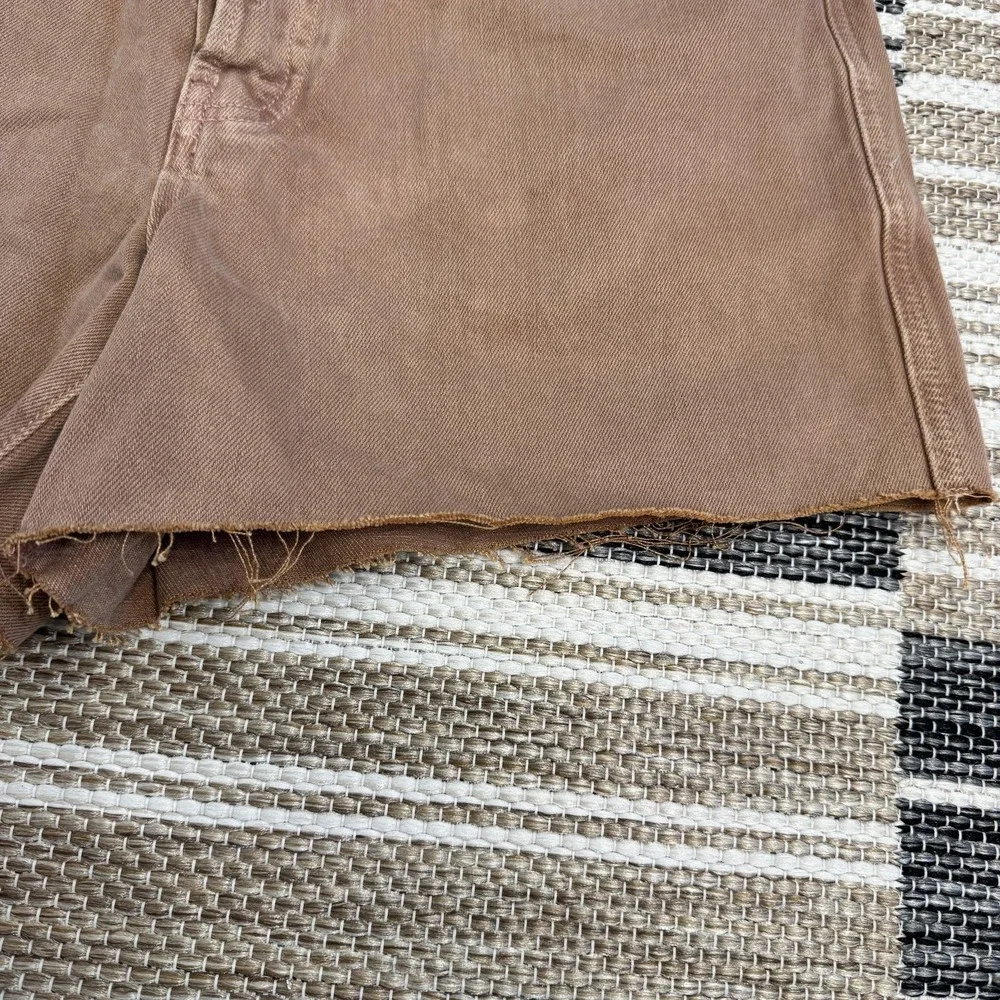 Free People We The Free Ivy Mid Rise Shorts Women's 28 Brown Denim Festival Boho